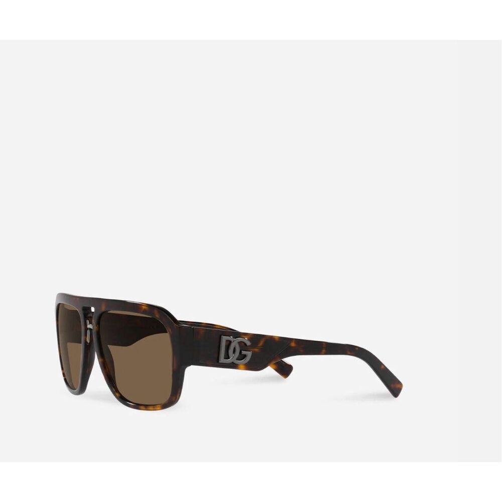 NWT Dolce & Gabbana Aviator Polarized 4403 Sunglasses Dark Brown Havana OS